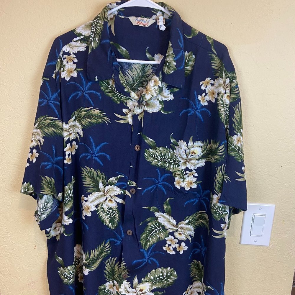 Funny Island Hawaiian Shirt 100% Rayon Size 3XL